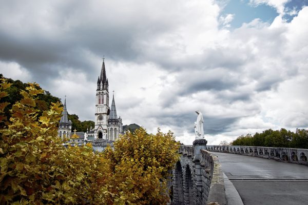 The Sanctuary of Our Lady of Lourdes or the Domain. France.